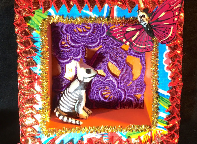 Muertos Cat and Flying Soul - Sculpture