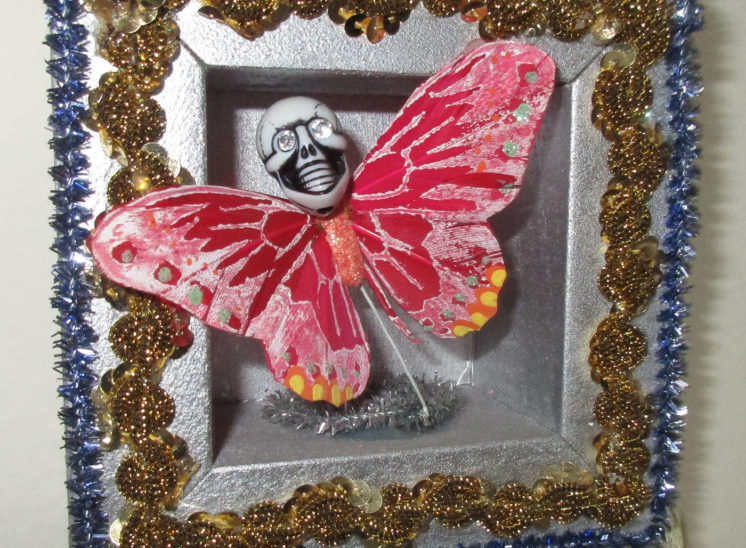 Muertos Silver Butterfly Box - Sculpture
